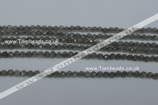 CLB510 15.5 inches 4mm faceted round labradorite gemstone beads