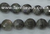 CLB514 15.5 inches 12mm faceted round labradorite gemstone beads