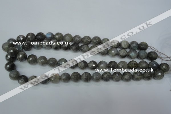 CLB514 15.5 inches 12mm faceted round labradorite gemstone beads