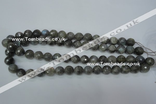 CLB515 15.5 inches 14mm faceted round labradorite gemstone beads