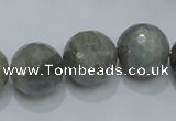 CLB52 15.5 inches 16mm faceted round labradorite gemstone beads