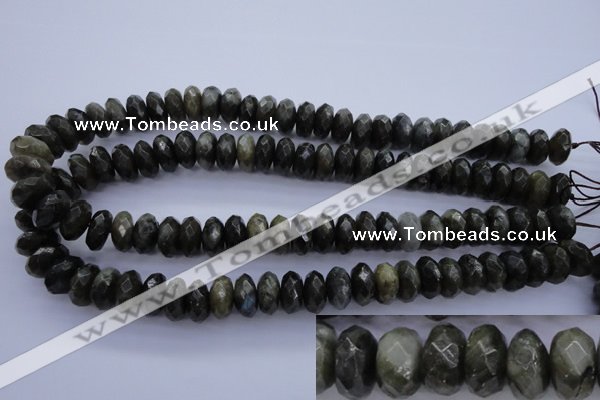 CLB56 15.5 inches 7*14mm faceted rondelle labradorite beads