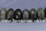 CLB57 15.5 inches 9*18mm faceted rondelle labradorite beads