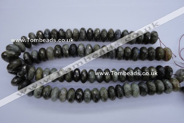 CLB57 15.5 inches 9*18mm faceted rondelle labradorite beads