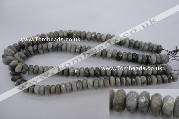 CLB59 15.5 inches 6*12mm faceted rondelle labradorite beads wholesale