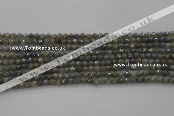 CLB610 15.5 inches 4mm faceted round AB-color labradorite beads