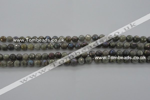 CLB611 15.5 inches 6mm faceted round AB-color labradorite beads