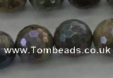 CLB617 15.5 inches 18mm faceted round AB-color labradorite beads