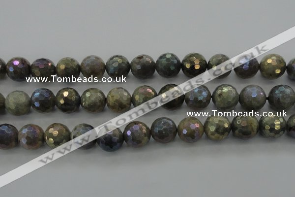 CLB617 15.5 inches 18mm faceted round AB-color labradorite beads