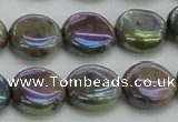 CLB635 15.5 inches 10mm flat round AB-color labradorite beads