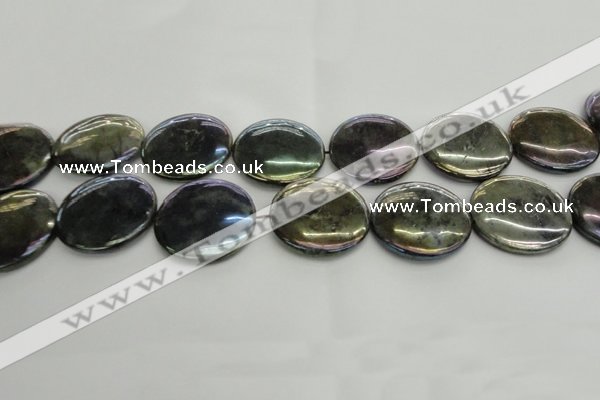 CLB642 15.5 inches 30mm flat round AB-color labradorite beads