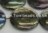 CLB643 15.5 inches 35mm flat round AB-color labradorite beads