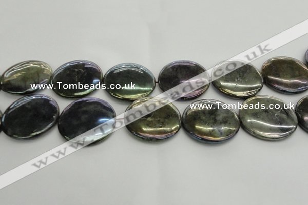 CLB644 15.5 inches 40mm flat round AB-color labradorite beads