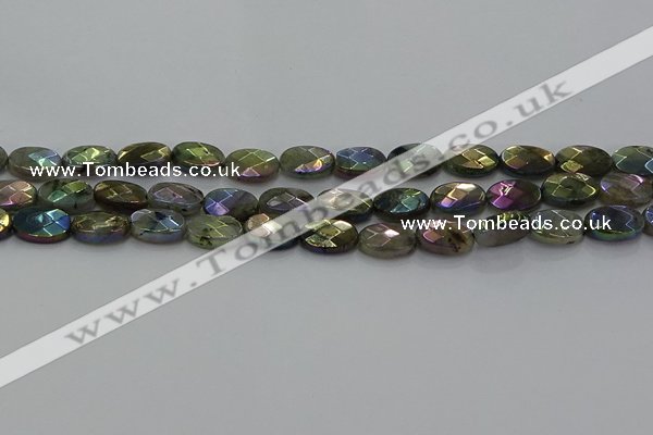 CLB658 15.5 inches 10*14mm faceted oval AB-color labradorite beads