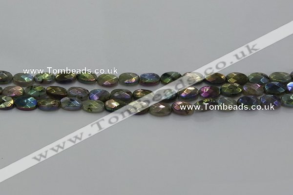 CLB673 15.5 inches 8*10mm faceted oval AB-color labradorite beads