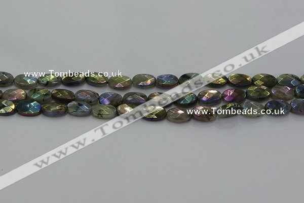 CLB674 15.5 inches 8*12mm faceted oval AB-color labradorite beads