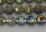 CLB676 15.5 inches 8mm faceted coin AB-color labradorite beads