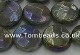 CLB679 15.5 inches 15mm faceted coin AB-color labradorite beads