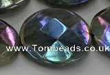 CLB683 15.5 inches 30mm faceted coin AB-color labradorite beads