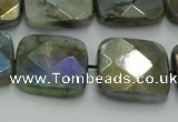 CLB689 15.5 inches 18mm faceted square AB-color labradorite beads