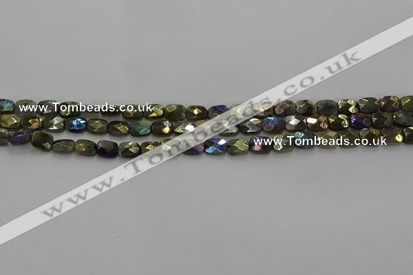 CLB694 15.5 inches 6*8mm faceted rectangle AB-color labradorite beads