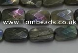 CLB696 15.5 inches 10*14mm faceted rectangle AB-color labradorite beads