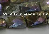 CLB698 15.5 inches 13*18mm faceted rectangle AB-color labradorite beads