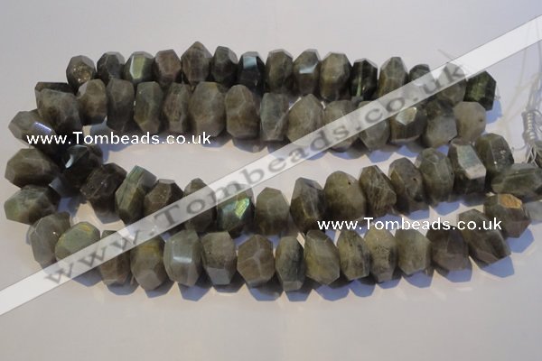 CLB701 15.5 inches 12*22mm - 14*24mm faceted nuggets labradorite beads