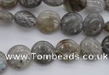 CLB734 15.5 inches 8mm flat round labradorite gemstone beads