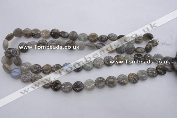 CLB734 15.5 inches 8mm flat round labradorite gemstone beads