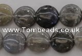 CLB736 15.5 inches 16mm flat round labradorite gemstone beads