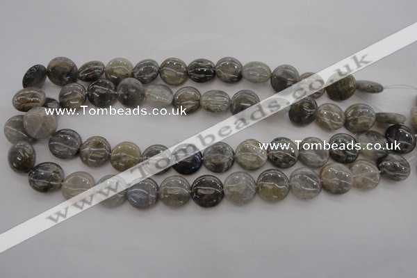 CLB736 15.5 inches 16mm flat round labradorite gemstone beads