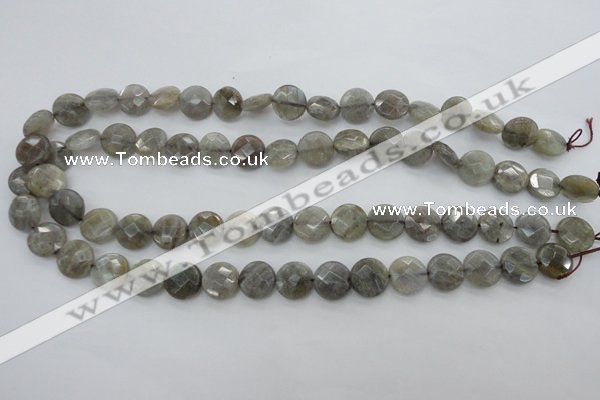 CLB742 15.5 inches 10mm faceted coin labradorite gemstone beads