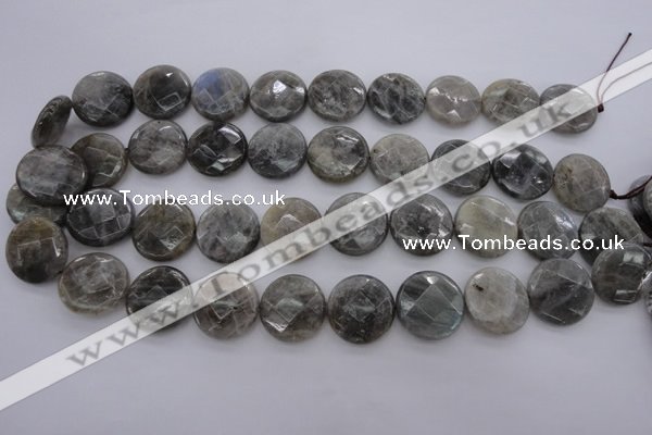 CLB744 15.5 inches 16mm faceted coin labradorite gemstone beads