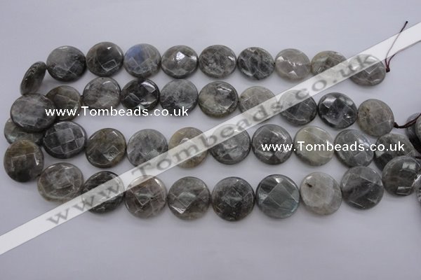 CLB745 15.5 inches 18mm faceted coin labradorite gemstone beads