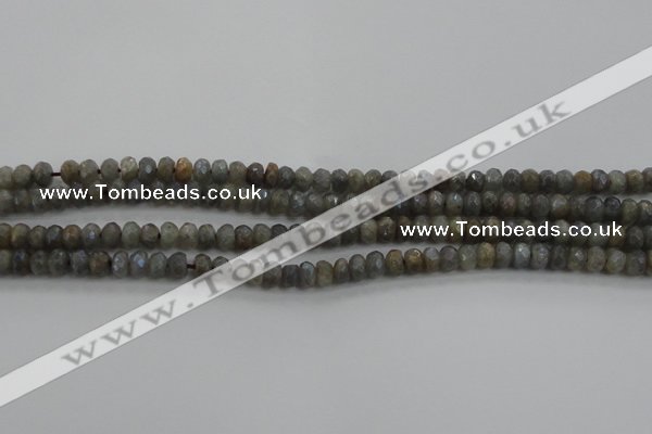 CLB756 15.5 inches 4*6mm faceted rondelle AB-color labradorite beads