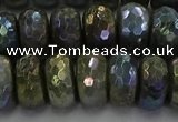 CLB760 15.5 inches 8*14mm faceted rondelle AB-color labradorite beads