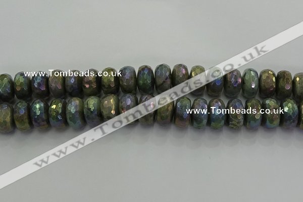 CLB762 15.5 inches 10*18mm faceted rondelle AB-color labradorite beads