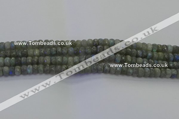 CLB773 15.5 inches 5*8mm faceted rondelle labradorite beads