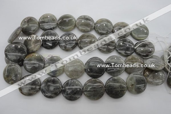 CLB78 15.5 inches 25mm flat round labradorite beads wholesale