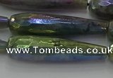 CLB786 15.5 inches 10*40mm faceted teardrop AB-color labradorite beads