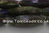 CLB789 15.5 inches 10*30mm faceted rice AB-color labradorite beads