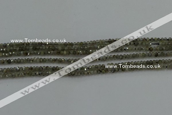 CLB794 15.5 inches 1.5*2.5mm faceted rondelle labradorite beads