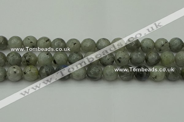 CLB865 15.5 inches 14mm faceted round AB grade labradorite beads