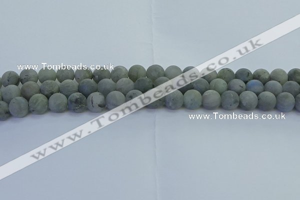 CLB874 15.5 inches 10mm round matte labradorite gemstone beads