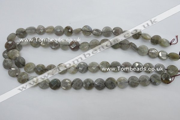 CLB88 15.5 inches 12mm faceted coin labradorite beads wholesale