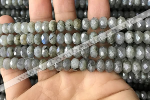 CLB886 15.5 inches 5*8mm faceted rondelle AB-color labradorite beads