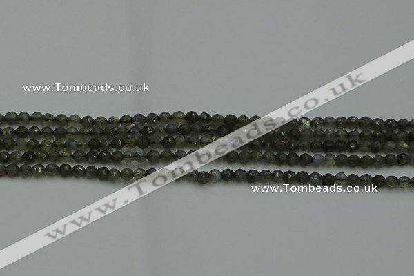 CLB900 15.5 inches 4mm faceted round labradorite gemstone beads