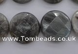 CLB91 15.5 inches 20mm faceted coin labradorite beads wholesale