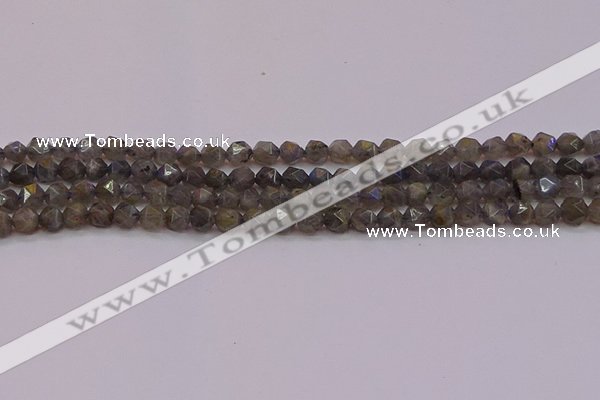 CLB971 15.5 inches 6mm faceted nuggets labradorite gemstone beads